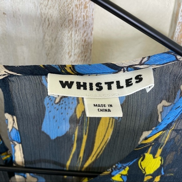 WHISTLES Habiba Iris Printed Pleated 3/4 Sleeve Blouse Womens 10 - Picture 3 of 9